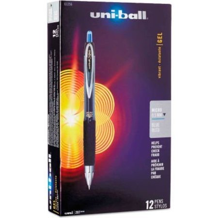 SANFORD uni-ball Signo 207 Retractable Gel Pen - Blue Ink - 0.5 mm Point - Dozen 61256
